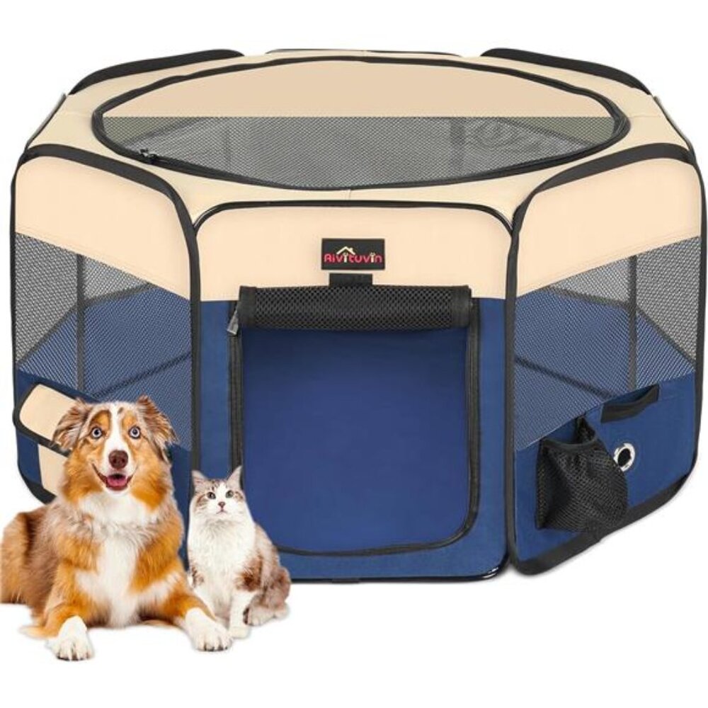 Dog Playpen, Cat Playpen - Foldable Pet Playpen with Carrying Case,Portable Tent